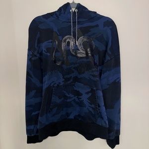 Armani Exchange Blue Camo Hoodie